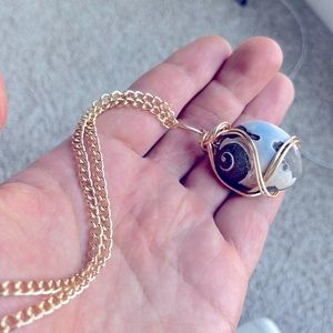 Fossilized Shell Gold Pendant